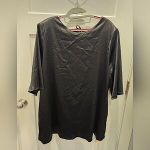 SHEIN BAE Curve 2XL Black Satin Shift Dress Top NWT Plus Size Silky Party Night